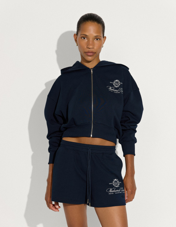 КРОП ХУДІ | NAVY BLUE / MILK